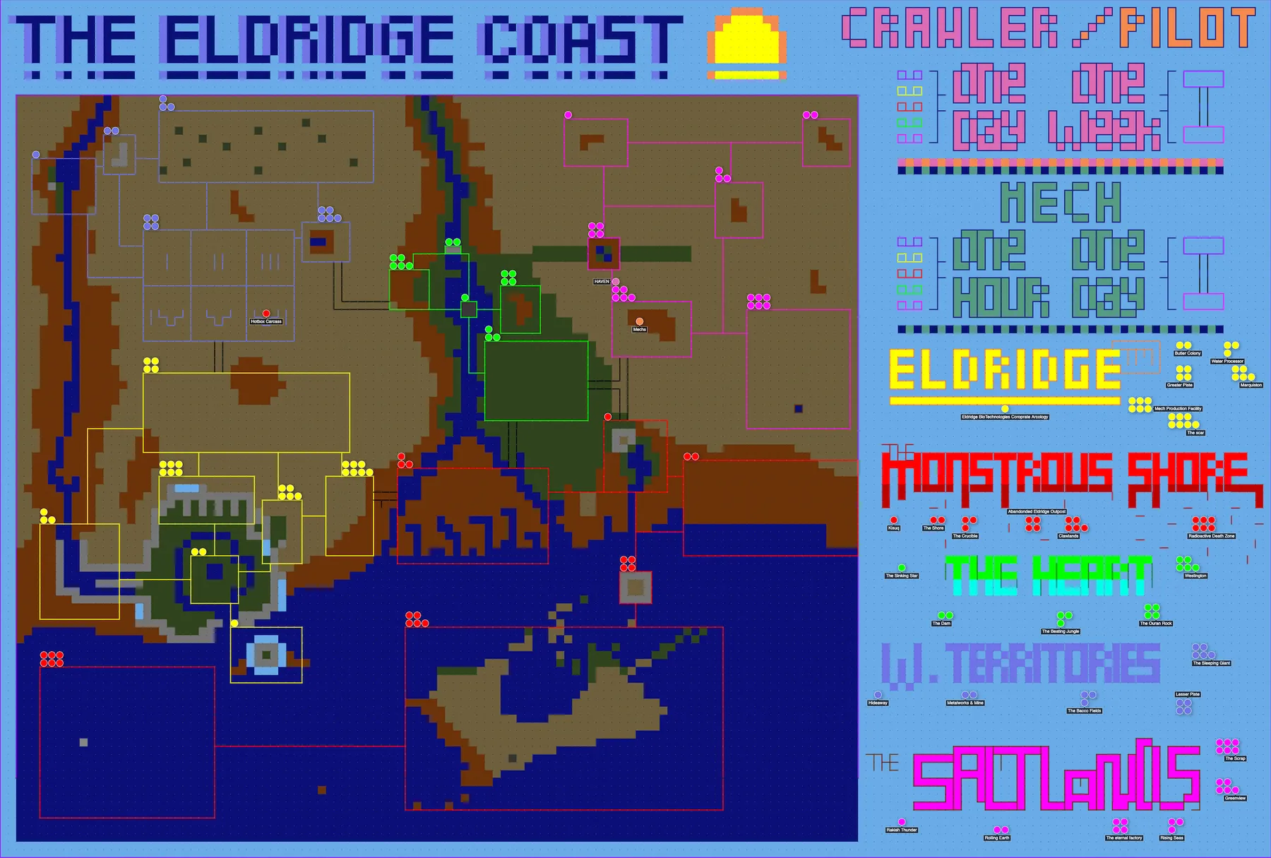 Map of The Eldridge Coast, created using Shmeppy.com